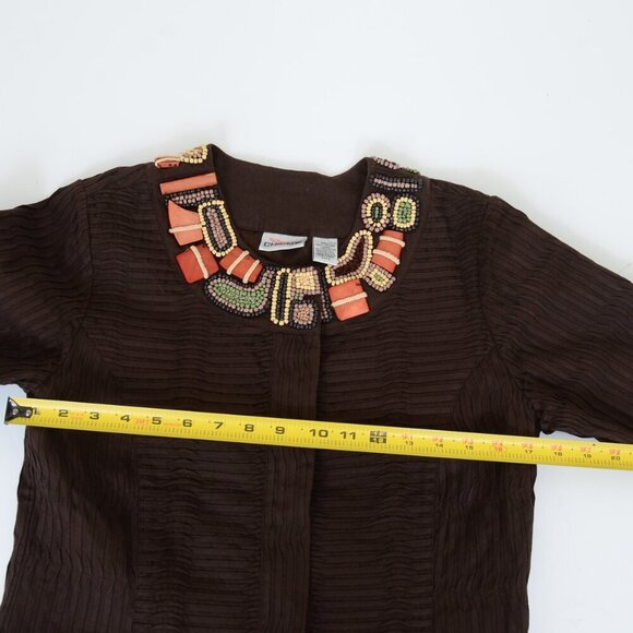 Chico Burundi Beat Bernita Tribal Beading Embroidery Jacket Size 0 (XS) Office - Picture 10 of 12